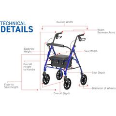 100 Series Lightweight Rollator 102 X - Small - Millercare