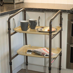 2 - Tier KD Dinner Trolley adjustable height - Millercare