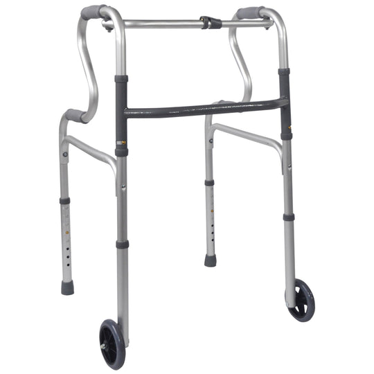 Aidapt Dual Riser Deluxe Folding Walking Frame Wheeled