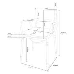 Aidapt Essex Height Adjustable Commode Chair Grey - Millercare
