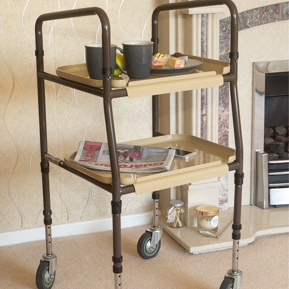 Adjustable Inventory Trolley Height Adjustable Flat Packed Strolley Trolley | Millercare