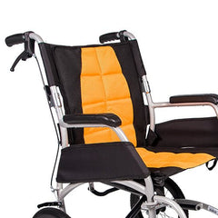 Aspire Vida Manual Transit Wheelchair 18" - Orange/Black - Millercare