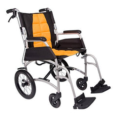 Aspire Vida Manual Transit Wheelchair 18" - Orange/Black - Millercare
