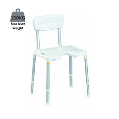 Atlantis Rectangular Shower Chair With Opening and Backrest - Millercare