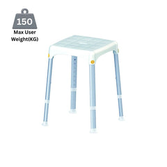 Atlantis Square Top Bathroom Stool Adjustable Height - Millercare