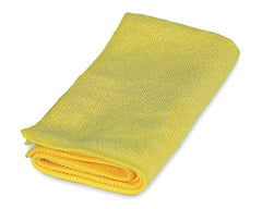 Folded Yellow microfiber cloth on a white background