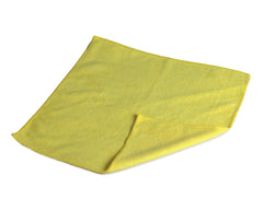 Yellow microfiber cloth on a white background