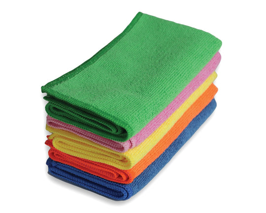 Colour-Coded Microfibre Cloths – Reusable, Hygienic, Streak-Free Cleaning (Pack of 10)