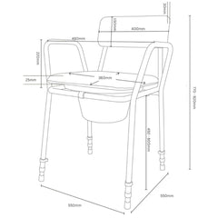 Comfortable Height Adjustable Commode Chair - Millercare