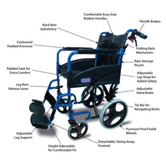 Compact Transport Aluminium Wheelchair - Millercare