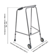 Coopers Domestic Large Walking Frame Zimmer With Wheels - Millercare