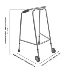 Coopers Domestic Medium Walking Frame Zimmer With Wheels - Millercare