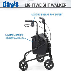 Days Lightweight Aluminium Tri Walker Blue - Millercare