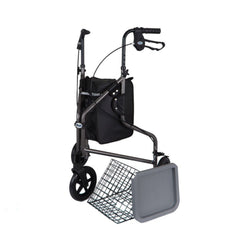 Days Lightweight Tri Wheel Walker With Bag and Basket Quartz - Millercare