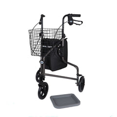Days Lightweight Tri Wheel Walker With Bag and Basket Quartz - Millercare