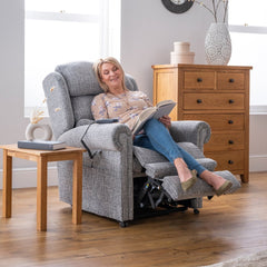 Dorchester Standard Premier Riser Recline Armchair - Light Grey - Millercare