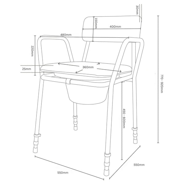 Drive Adjustable Height Stacking Commode | Millercare