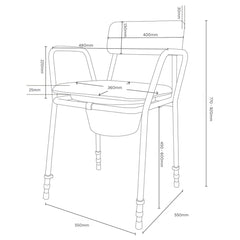 Drive Adjustable Height Stacking Commode - Millercare