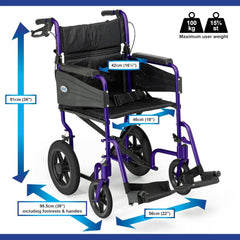Escape Lite Transit Wheelchair 16" (Narrow) - Millercare
