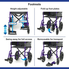 Escape Lite Transit Wheelchair 16" (Narrow) - Millercare