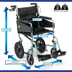 Escape Lite Transit Wheelchair 20" (Wide) - Millercare