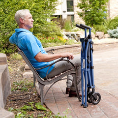 EZ Fold N Go Walker Cobalt Blue - Millercare