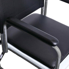 Glideabout Wheeled Commode Chair with Swing Away Arm Rests and Brakes - Millercare