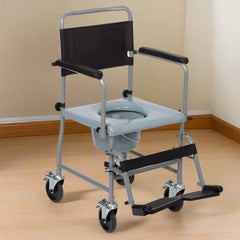 Glideabout Wheeled Commode Chair with Swing Away Arm Rests and Brakes - Millercare