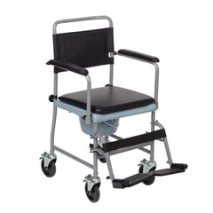 Glideabout Wheeled Commode Chair with Swing Away Arm Rests and Brakes - Millercare