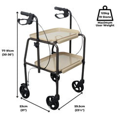 Handy Height Adjustable Kitchen Dining Trolley With Brakes - Millercare