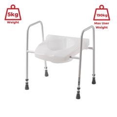 Height Adjustable Raised Toilet Seat & Frame - Millercare