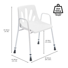 Height Adjustable Stackable Shower Chair White - Millercare