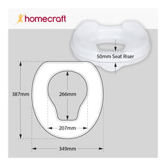 Homecraft Savanah Raised Toilet Seat Without Lid - Millercare