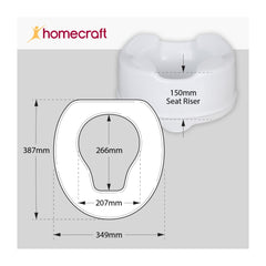 Homecraft Savanah Raised Toilet Seat Without Lid - Millercare