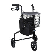Lightweight Tri Wheel Walker With Bag and Basket - Millercare