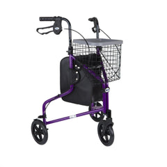 Lightweight Tri Wheel Walker With Bag and Basket - Millercare