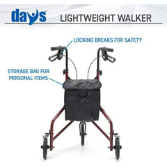 Lightweight Tri Wheel Walker With Bag and Basket - Millercare