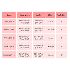 MIP Priva Vinyl Briefs - Various Sizes - Millercare