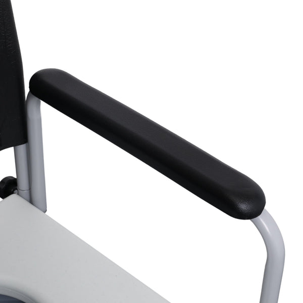 Commode Arm Rest Mobile Wheeled Commode Chair with Detachable Arm Rests and 4 – Millercare