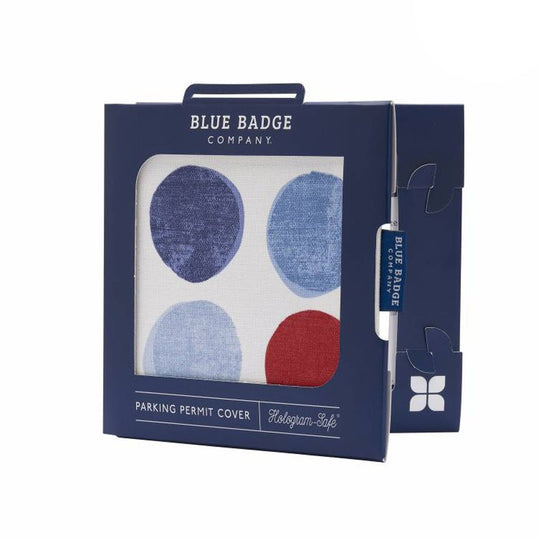Parking Permit Cover - Helix Spots Blue/Red