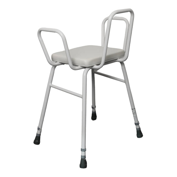 Height Adjustable Perching Stool with Tubular Back – Millercare