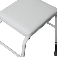 Perching stool, white with padded seat - Millercare