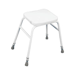 Perching stool, white with padded seat - Millercare