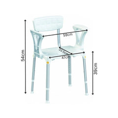 Rectangular Shower Chair With Opening and Arm/Back Rest - Millercare