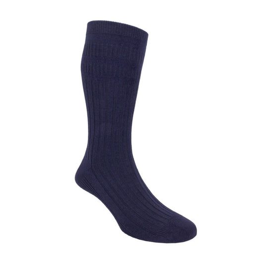 Sandpiper FeatherTop Extra Wide Cotton Socks Navy