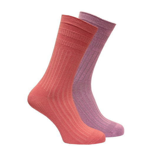 Sandpiper FeatherTop Extra Wide Cotton Socks Rose and Lilac