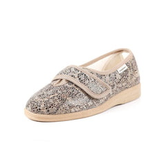 Sandpiper Sue Ladies Slipper Beige Metallic - Various Sizes - Millercare