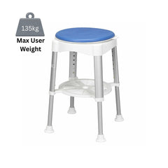 Shower Stool with Rotating Padded Seat - Millercare
