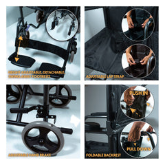 Steel Compact Transit Chair Black - Millercare