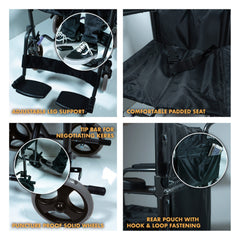 Steel Compact Transit Chair Black - Millercare